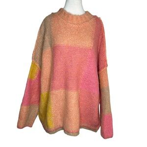 NWT Free people domino sweater in prairie sunset combo